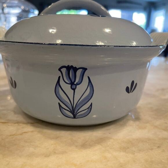 Vintage DRU cast iron dutch oven blue #18 - Picture 11 of 12